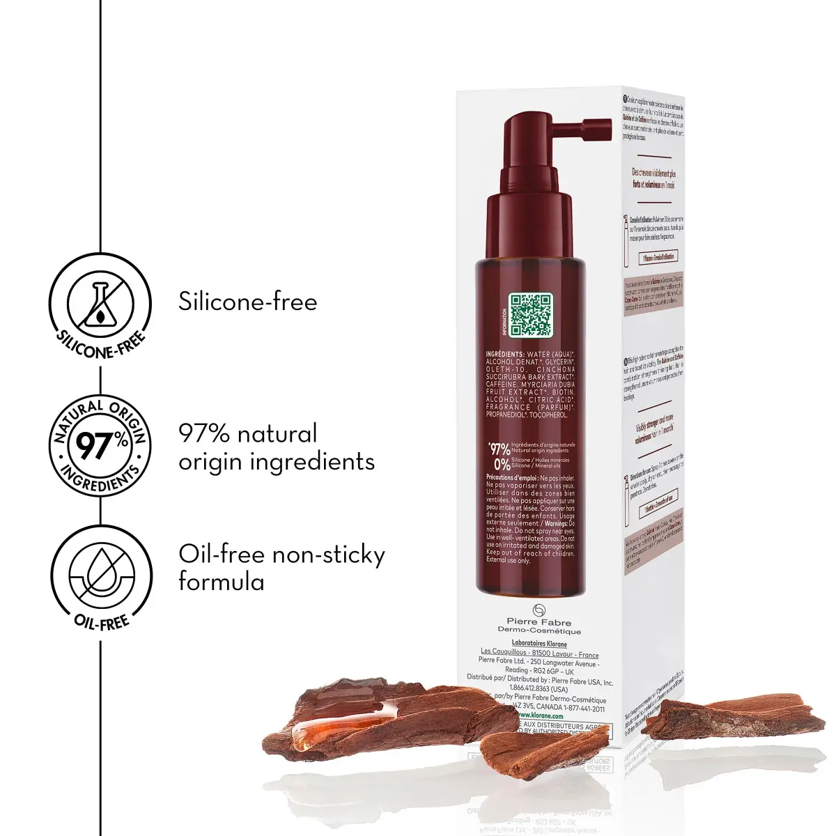 Klorane Thickening Hair Serum with Quinine & Biotin 100ml (3.3 Fl Oz) | Clinically Proven Hair Thinning Treatment - view 5