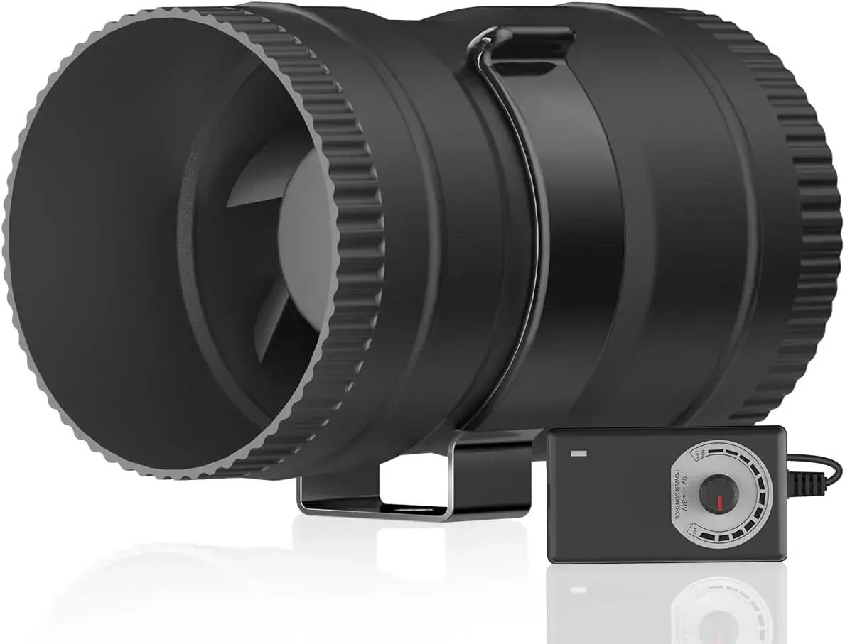 Hon&Guan 3 Inch Inline Duct Fan 120 CFM 20W | Low Noise Ventilation for Grow Rooms & HVAC - main product image