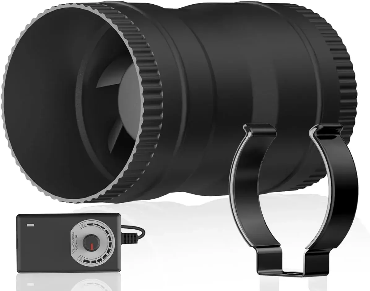 Hon&Guan 3 Inch Inline Duct Fan 120 CFM 20W | Low Noise Ventilation for Grow Rooms & HVAC - view 8