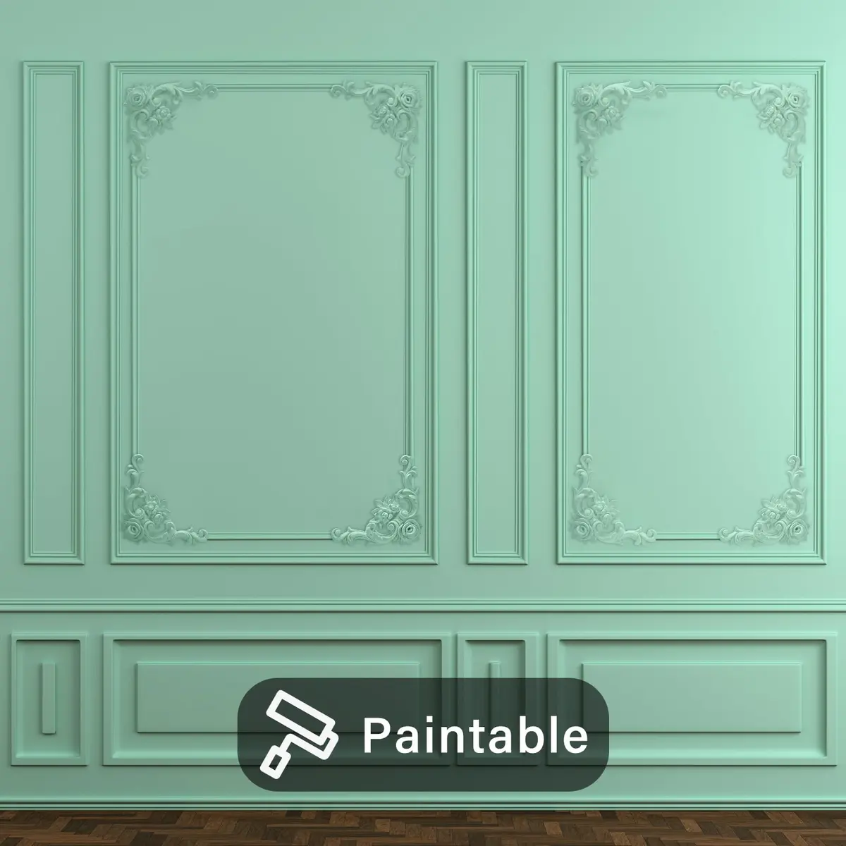 Pangda French Style Rose Corner Wall Molding Panels 13cm (5.12 inches) | Decorative PU Trim for Cabinets & Frames - view 4