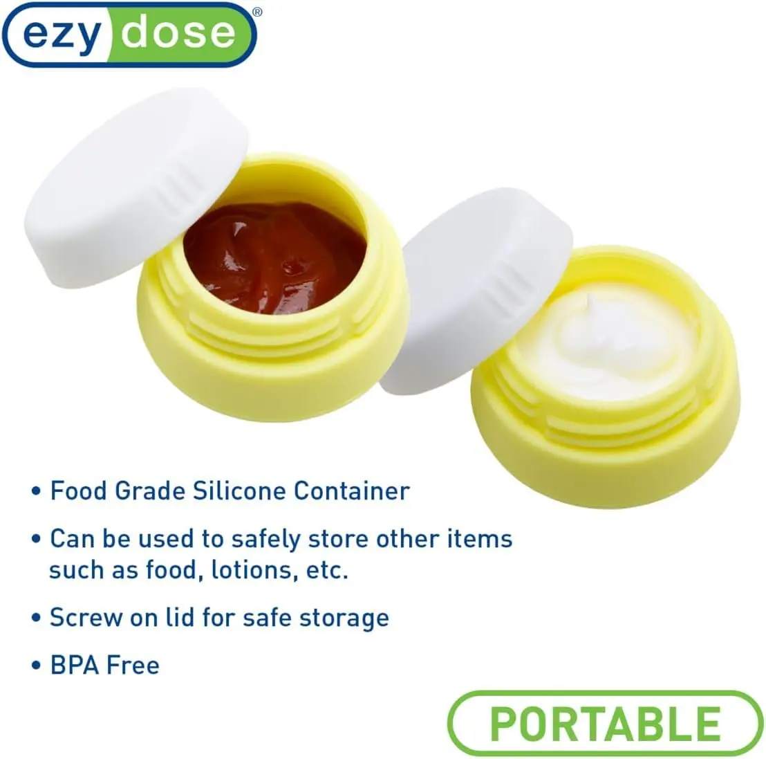 Ezy Dose Reusable Travel Silicone Storage Jar, Grayscale Colors, 3 Pack | Multi-Purpose, Leak-Resistant & TSA Approved - view 7
