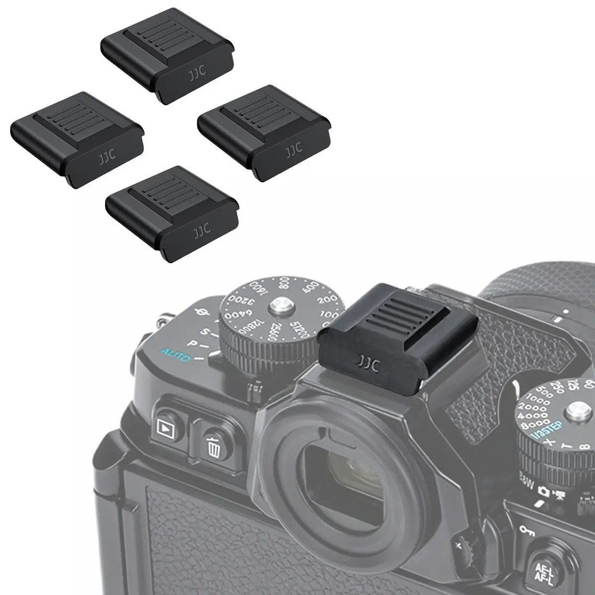 JJC 4PCS Upgraded Hot Shoe Cover w Full Coverage for Nikon Z7 II Z9 Z8 Zf Zfc | Full Metal Edge Protection - main product image