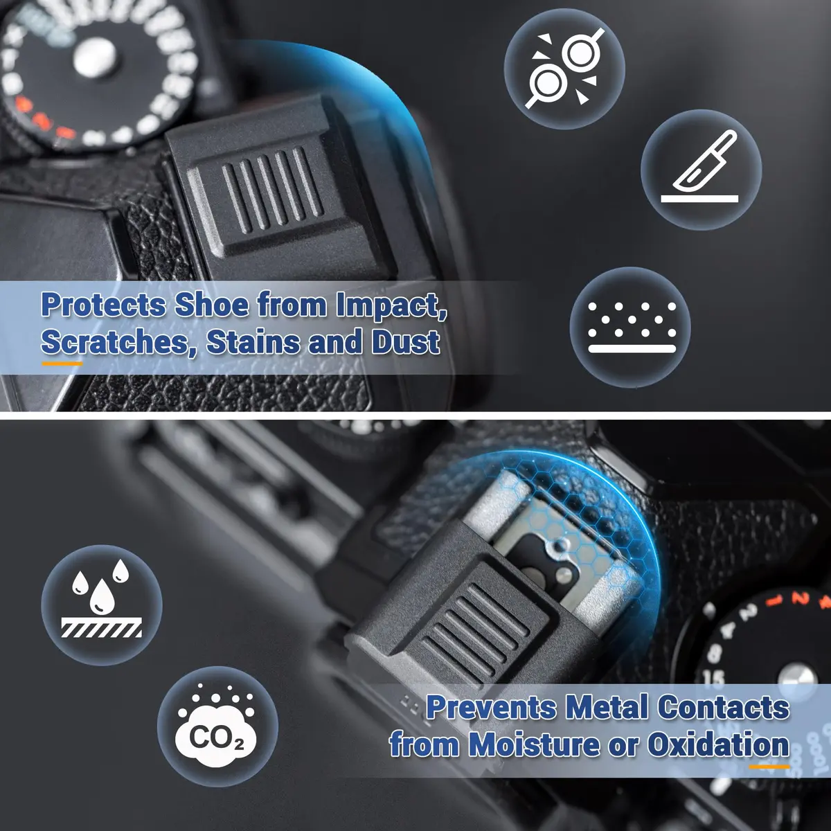 JJC 4PCS Upgraded Hot Shoe Cover w Full Coverage for Nikon Z7 II Z9 Z8 Zf Zfc | Full Metal Edge Protection - view 3