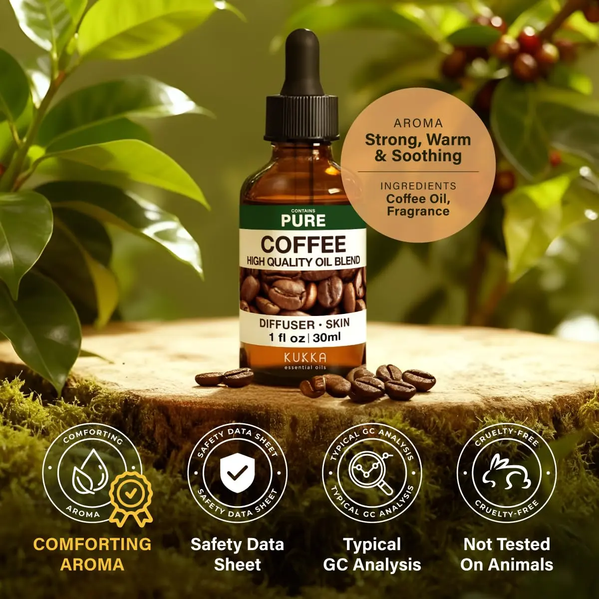 KUKKA Coffee Essential Oil 30ml (1.02 Fl Oz) | Authentic Aroma for Diffusers, Skin & DIY - view 6