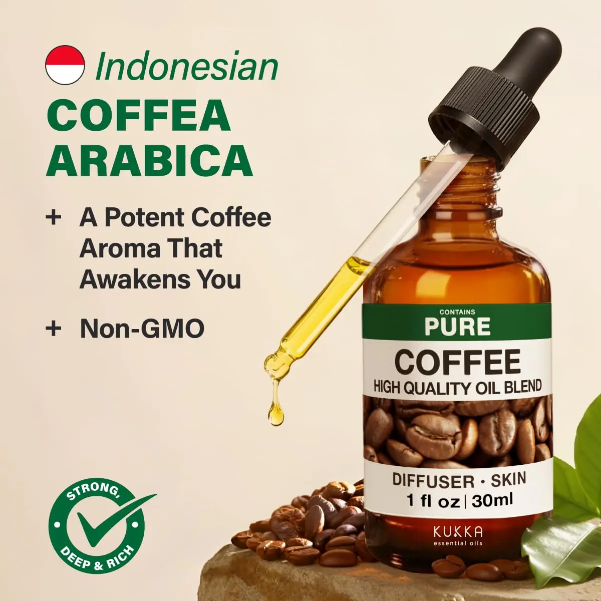 KUKKA Coffee Essential Oil 30ml (1.02 Fl Oz) | Authentic Aroma for Diffusers, Skin & DIY - view 3