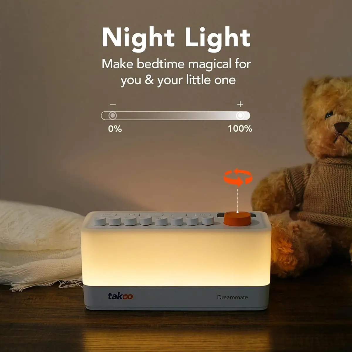 TAKOO 3-in-1 Sleep Sound Machine & Bluetooth Speaker with 12-Color Night Light, 485g (0.485kg) - view 6