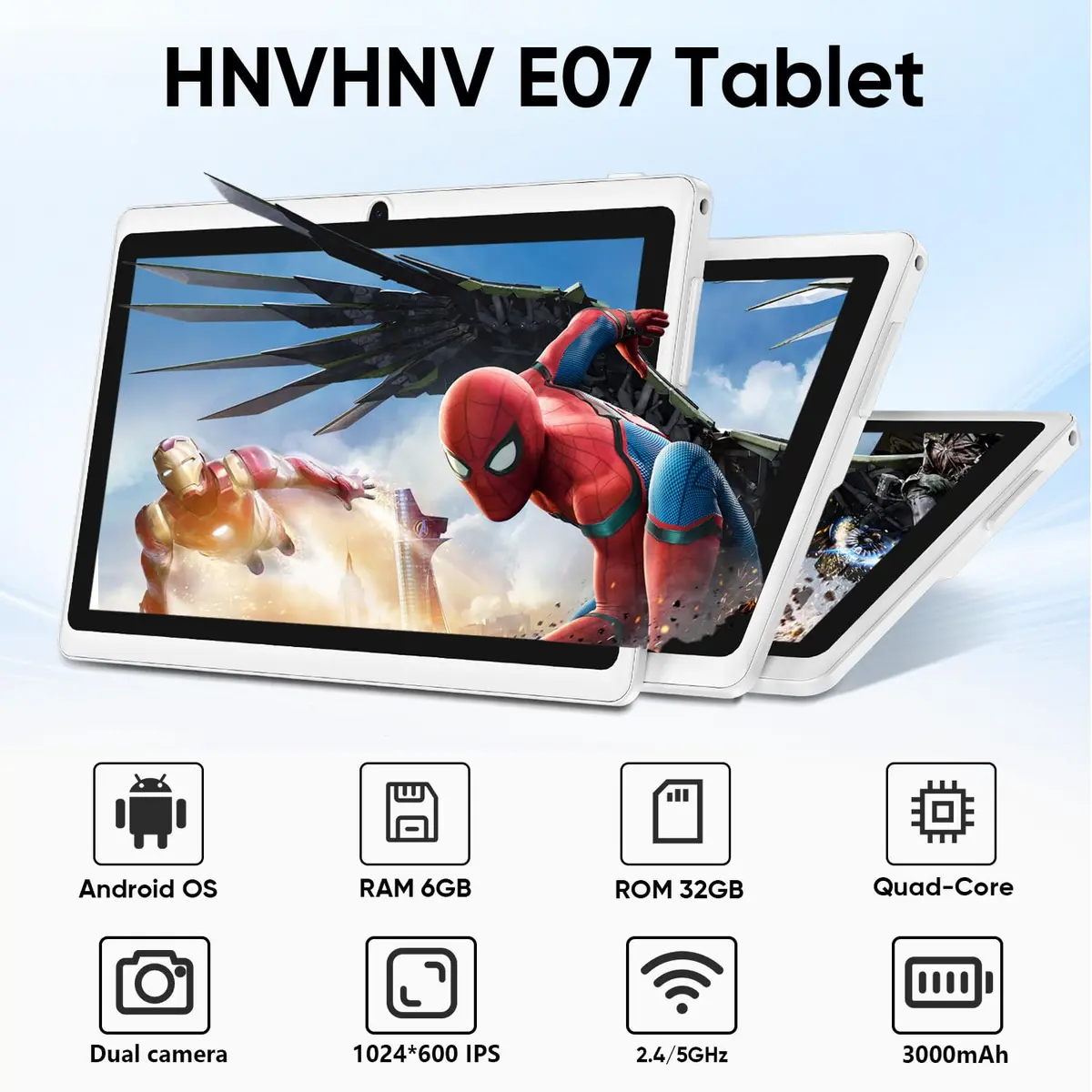 HNVHNV Android Tablet 7 Inch Tablet, 6GB RAM 32GB ROM 1TB Expansion, Quad-core Processor, Dual Camera, Pink | GMS Certified for India - view 2