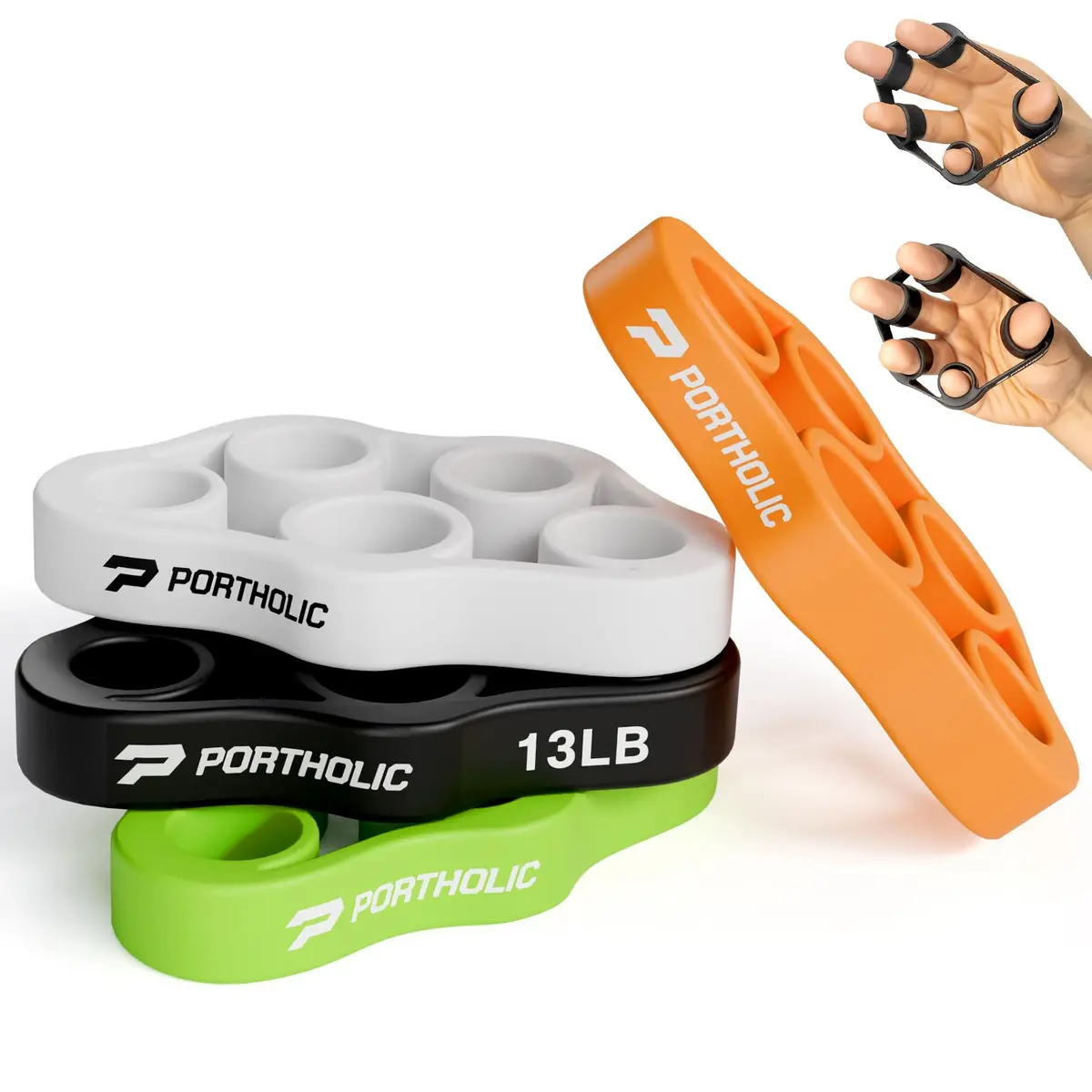 PORTHOLIC 4 Pack Hand Exerciser Grip Strengthener Set | Finger Stretcher & Forearm Trainer - main product image