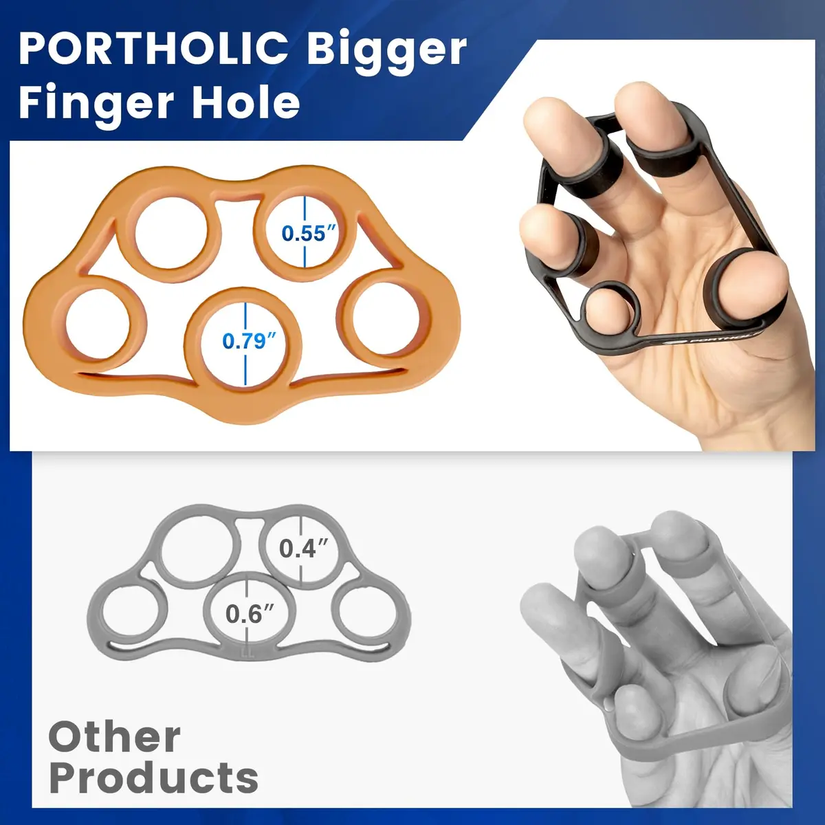 PORTHOLIC 4 Pack Hand Exerciser Grip Strengthener Set | Finger Stretcher & Forearm Trainer - view 3