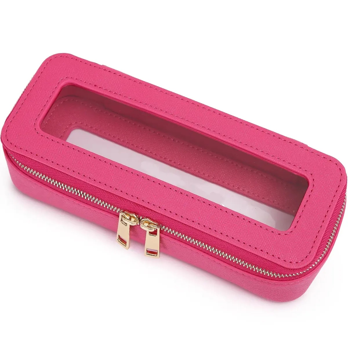 Pinkmik B/Fuxia SLIM Clear Makeup Bag - Compact Cosmetic Case for Essentials - main product image