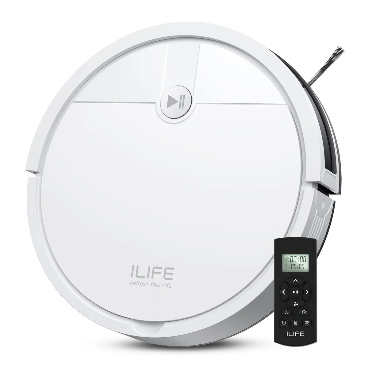 ILIFE V2 Robot Vacuum Cleaner 2.99-inch Slim, Tangle-Free Suction, White | Ideal for Hard Floors & Pet Hair - main product image
