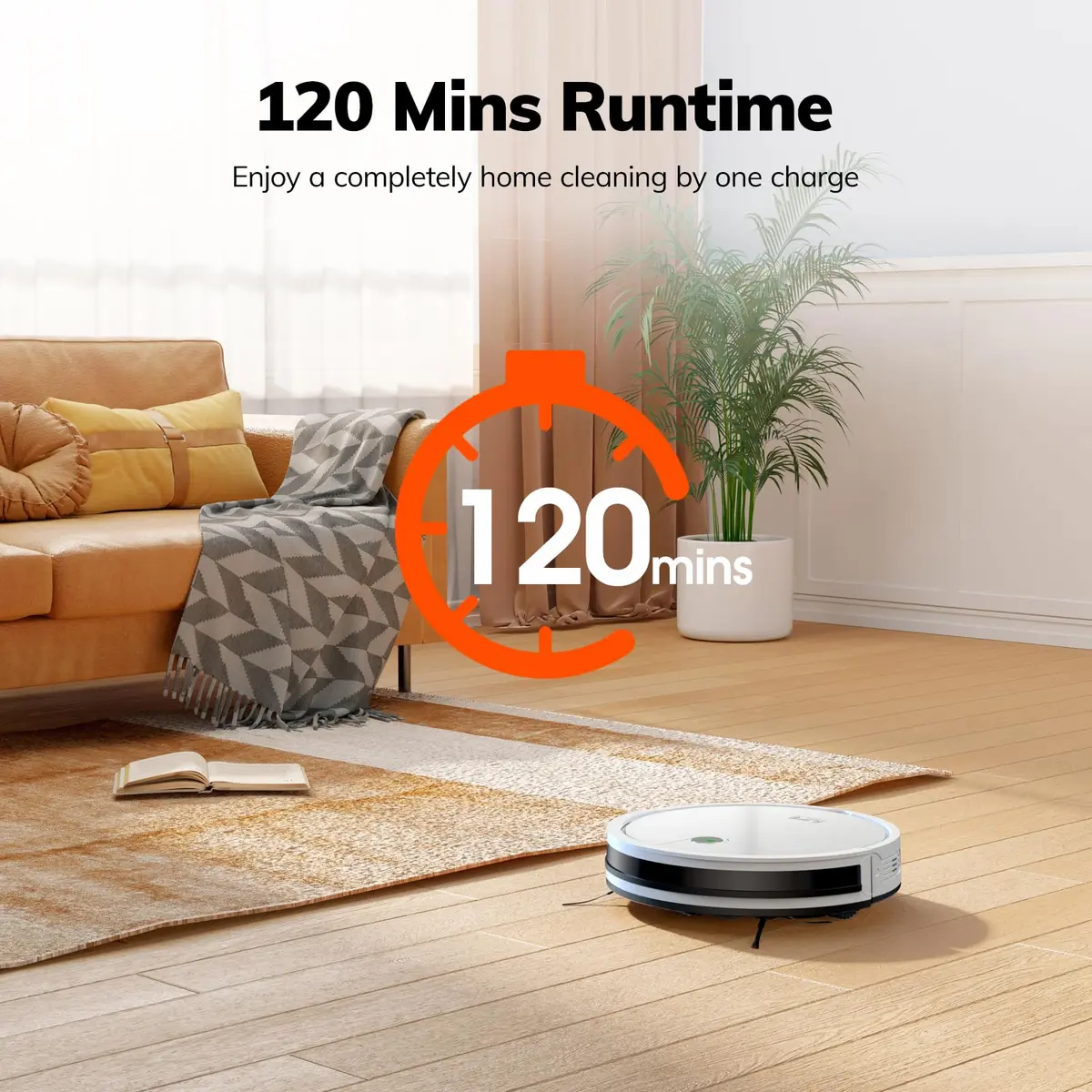 ILIFE V2 Robot Vacuum Cleaner 2.99-inch Slim, Tangle-Free Suction, White | Ideal for Hard Floors & Pet Hair - view 5