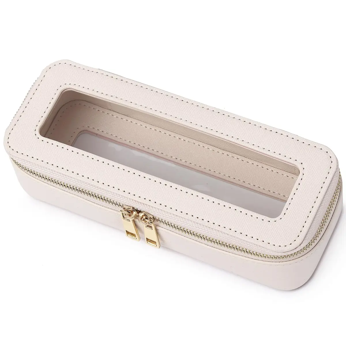 Pinkmik SLIM B/Beige Makeup Brush Case - Travel Cosmetic Organizer - main product image