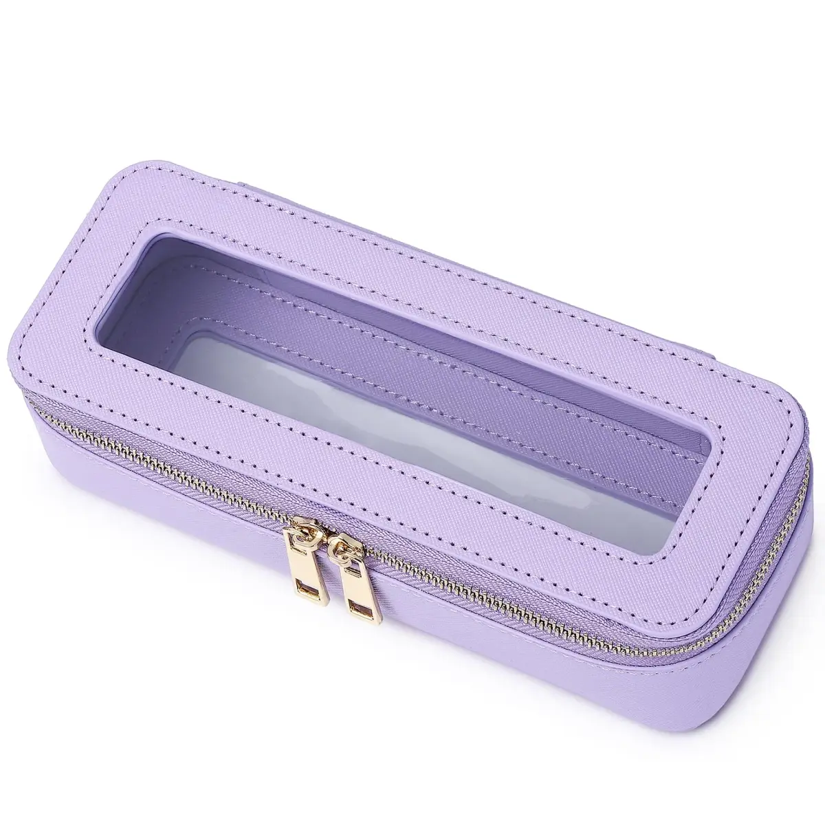 Pinkmik B/Purple Slim Clear Makeup Bag - Compact Cosmetic Organizer - main product image