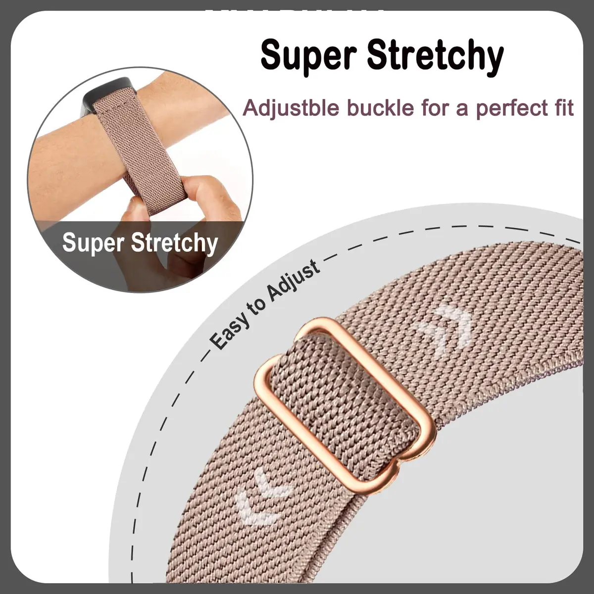CUNUJIX 5 Pack Stretchy Watch Bands Compatible with Samsung Galaxy Fit 3 | Loop Nylon Elastic Fabric Strap for Samsung Galaxy Fit 3 SM-R390 - view 4