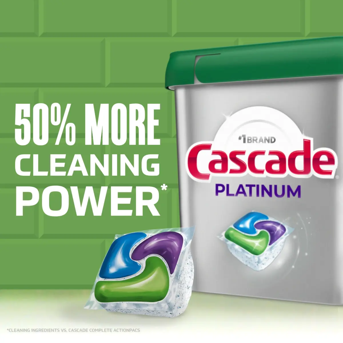 Cascade Platinum Dishwasher Pods Fresh Scent 71 Count (2.81 lb / 1.27 kg) | Powerful Cleaning with Dawn & Enzymes - view 4