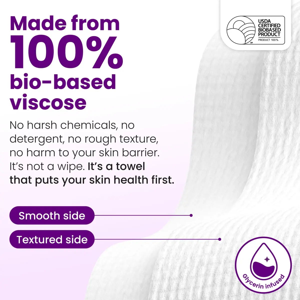 CLEAN SKIN CLUB Healthy Aging Clean Towels XL 50 Count | Clinically Shown to Reduce Fine Lines & Wrinkles - view 6