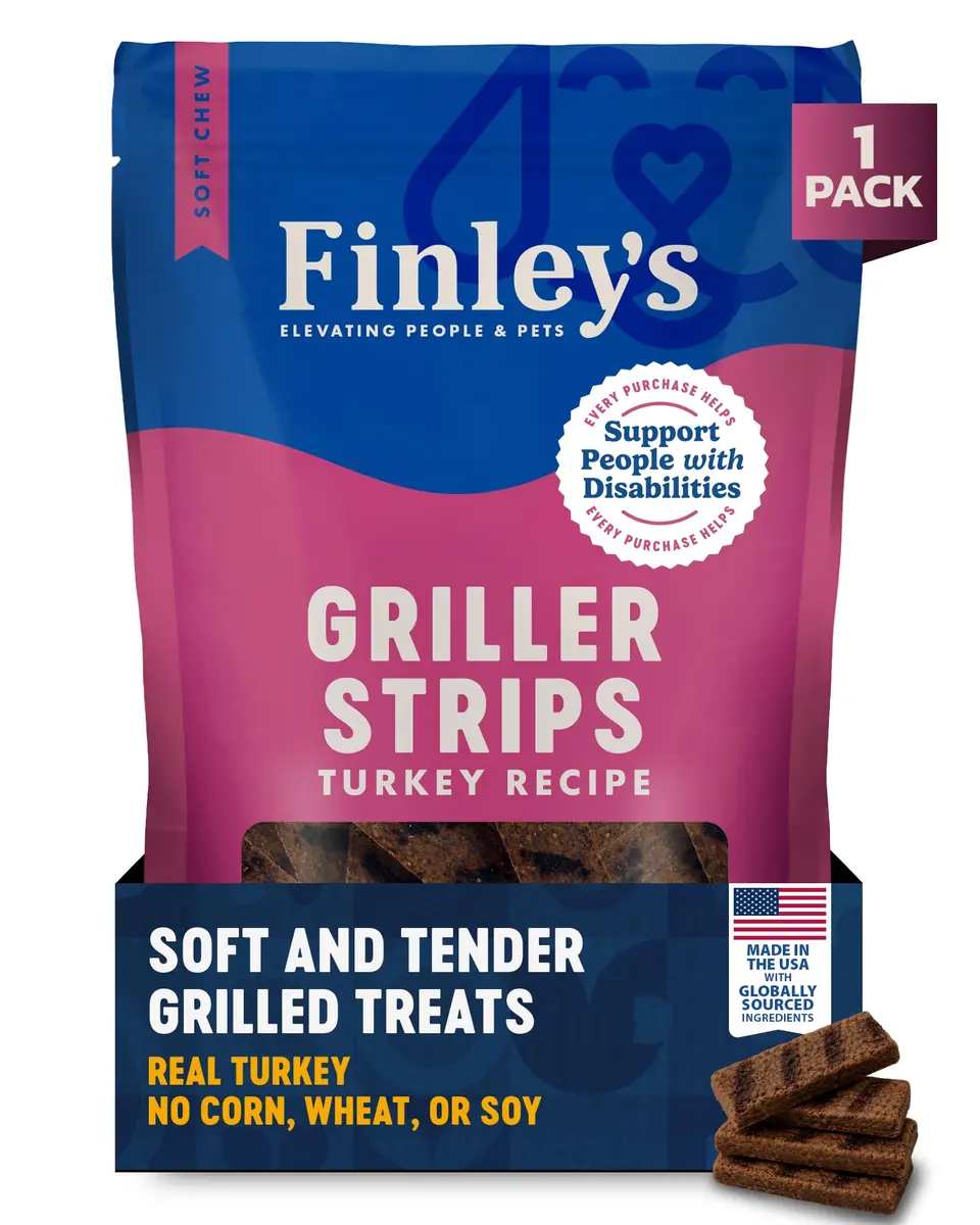 Finley's Turkey Griller Strips Dog Treats 14.5oz | Savory Jerky-Style Chew for Dogs - main product image