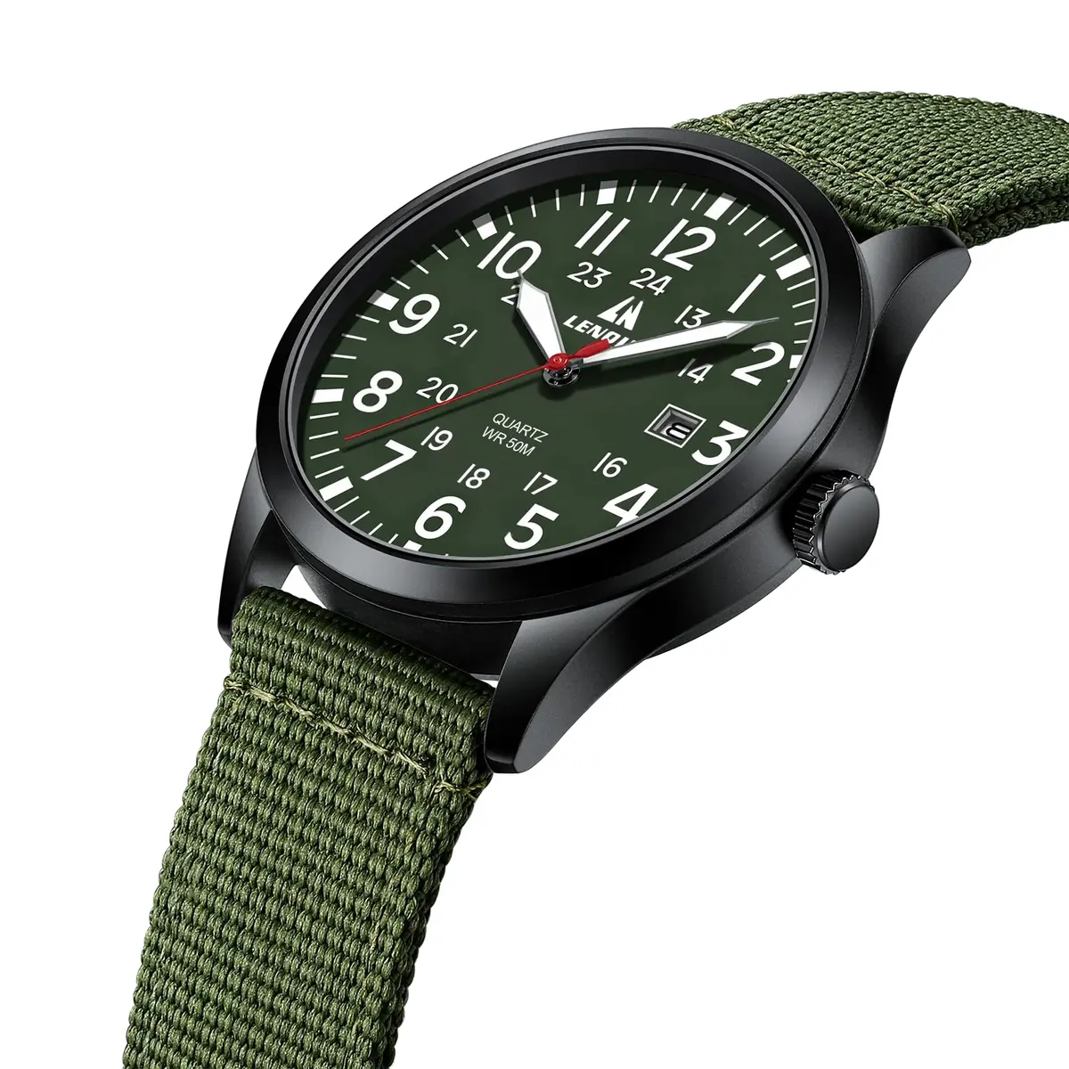 LN LENQIN Mens Military Sport Analog Quartz Watch 42mm Waterproof 3ATM | Stylish Tactical Timepiece for Men - view 3