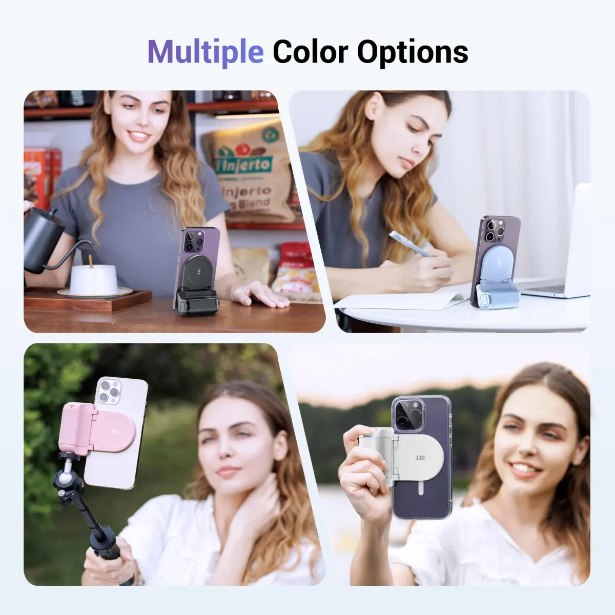 JJC 67mm Magnetic Filter Mount + Snap Grip Set for iPhone 16/15/14 Pro/Pro Max/Plus | Universal Phone Lens Adapter with Cold Shoe & 1/4" Mount - view 9
