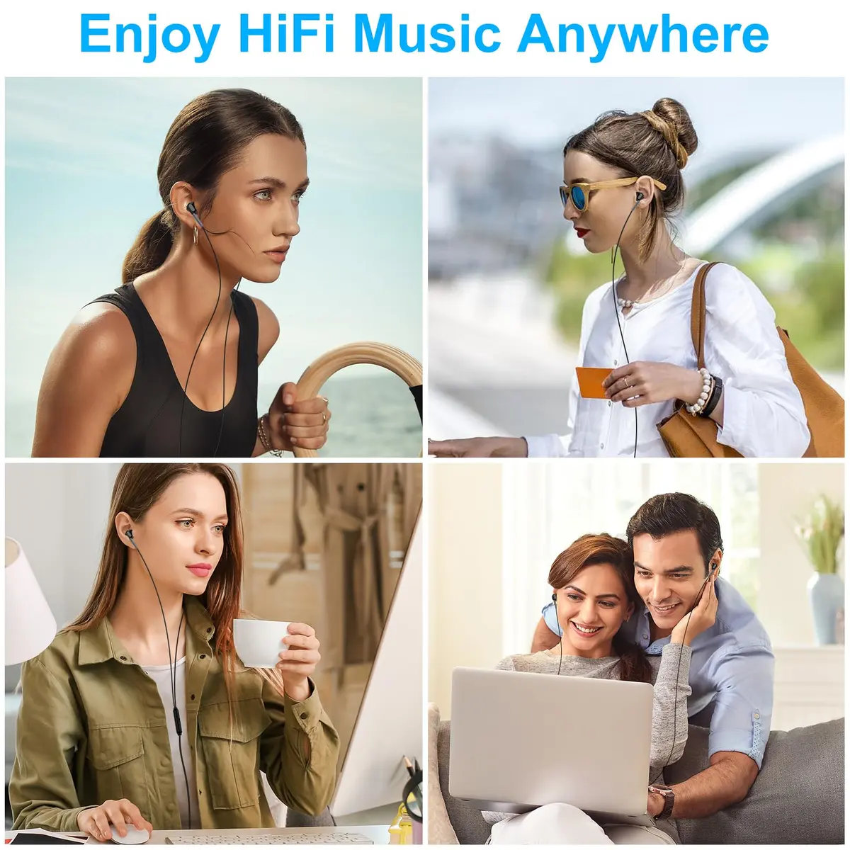 VIFIGEN USB C Wired Earbuds with Microphone | HiFi Stereo Sound, Noise Isolation, 1.2m (4ft) Cable - view 6