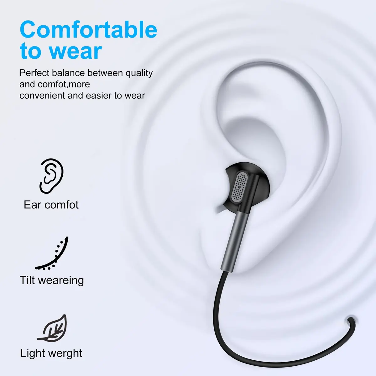 VIFIGEN USB C Wired Earbuds with Microphone | HiFi Stereo Sound, Noise Isolation, 1.2m (4ft) Cable - view 8