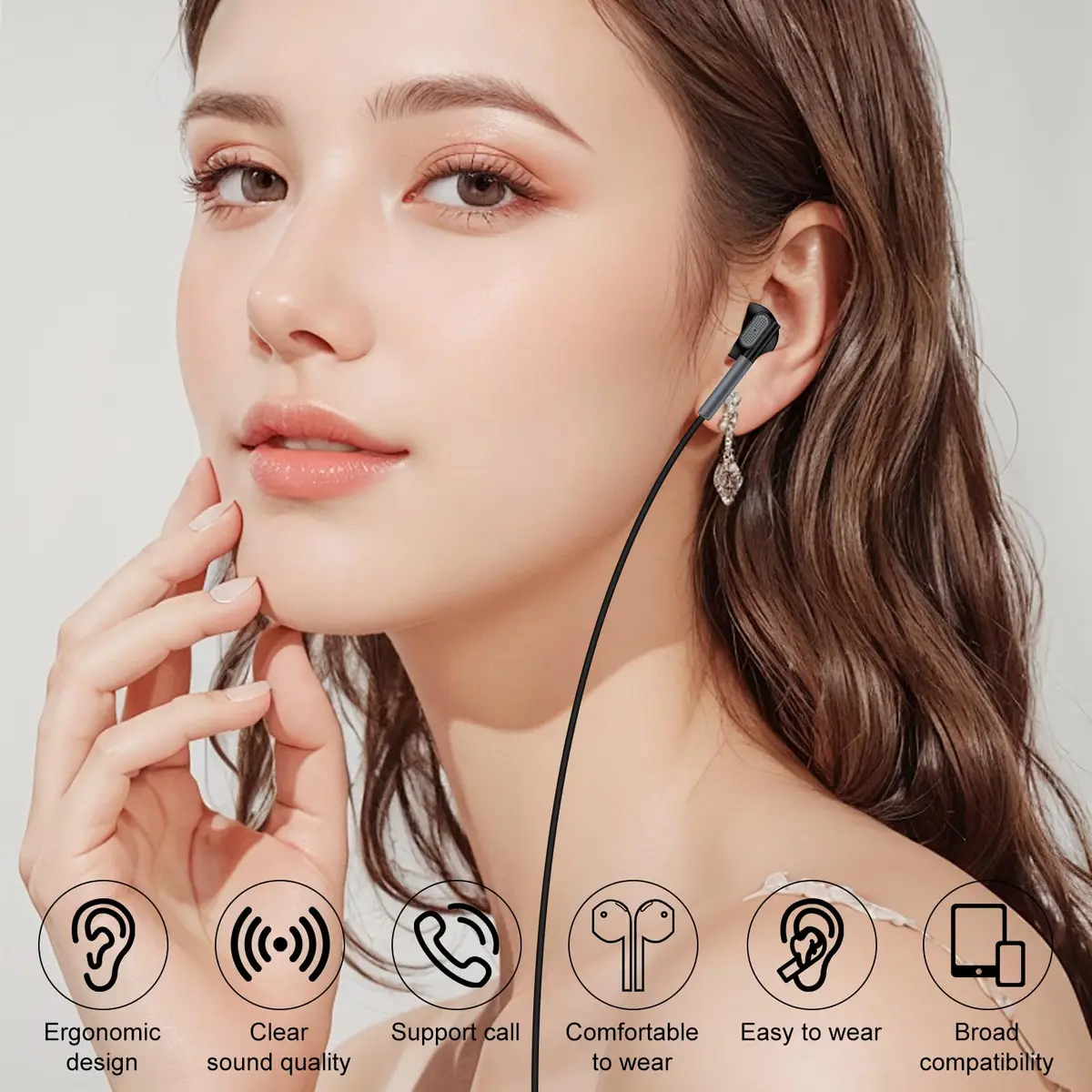 VIFIGEN USB C Wired Earbuds with Microphone | HiFi Stereo Sound, Noise Isolation, 1.2m (4ft) Cable - view 4