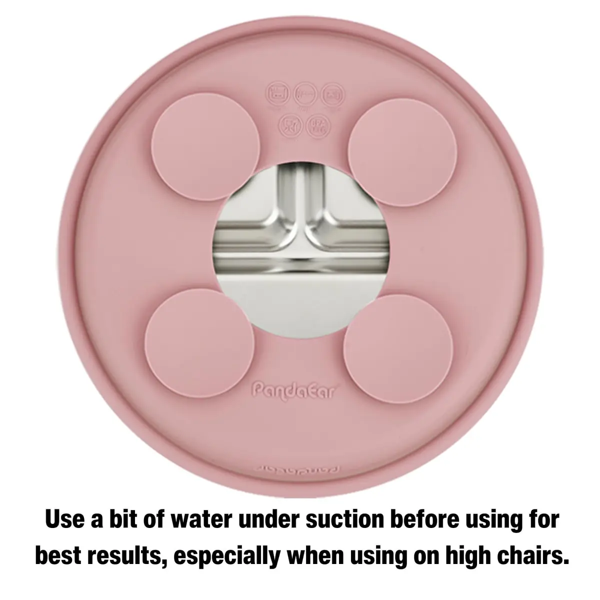 PandaEar 3 Pack Stainless Steel Baby Suction Plates | Divided Toddler Plate for Baby Led Weaning, Non-Slip, Dishwasher Safe (Pink/Linen/Light Pink) - view 7