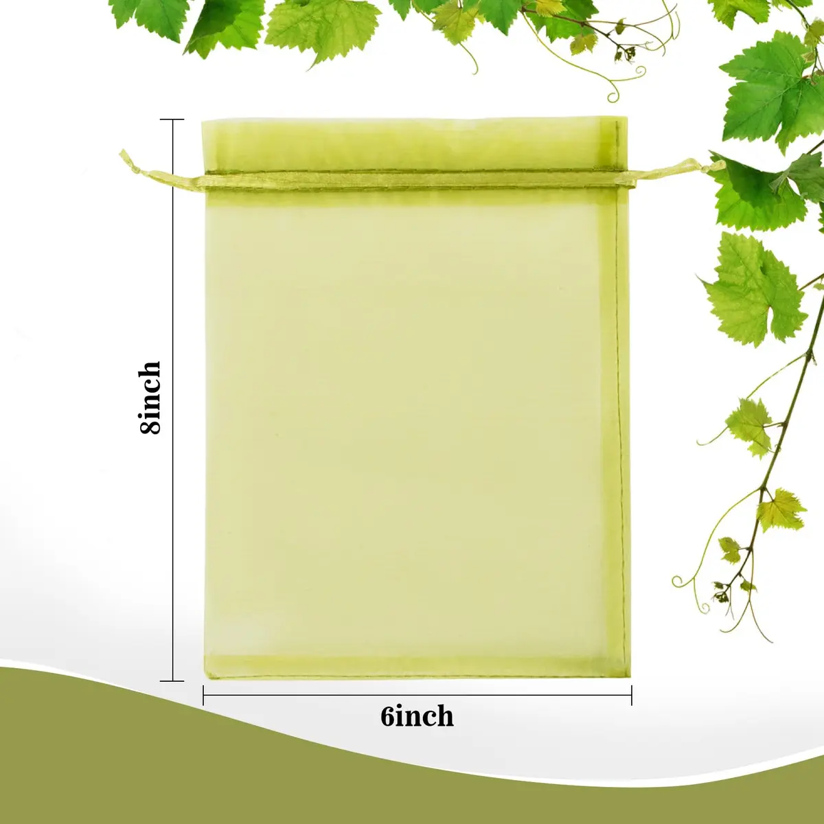Sukh 100PCS Fruit Protection Bags 6"x8" | Mesh Organza Fruit Nets for Tree & Vegetables - view 2