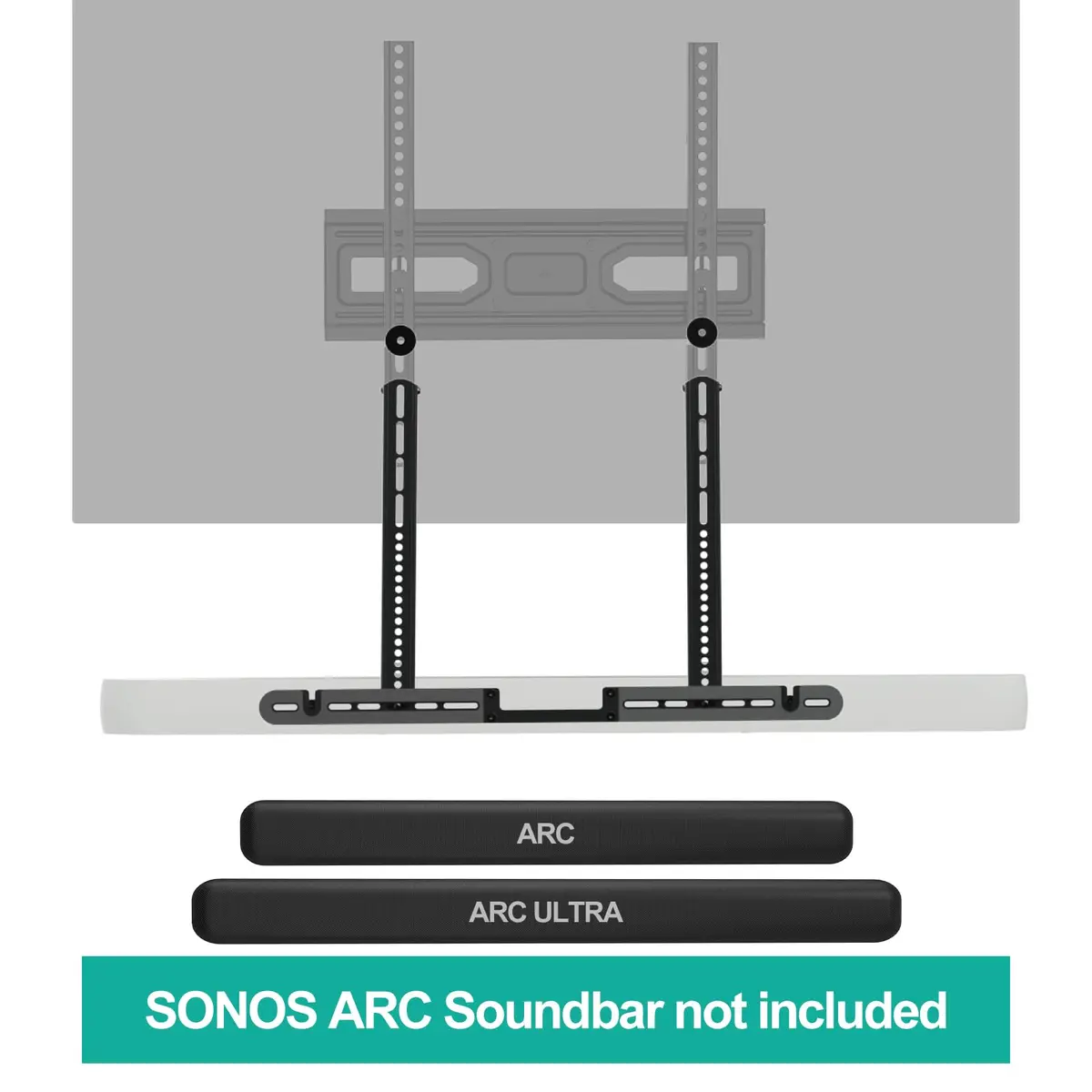 WALI Sonos Arc TV Mount for Sonos Arc & Sonos Arc Ultra, Black | Heavy Duty Wall Mount up to 10kg - view 9