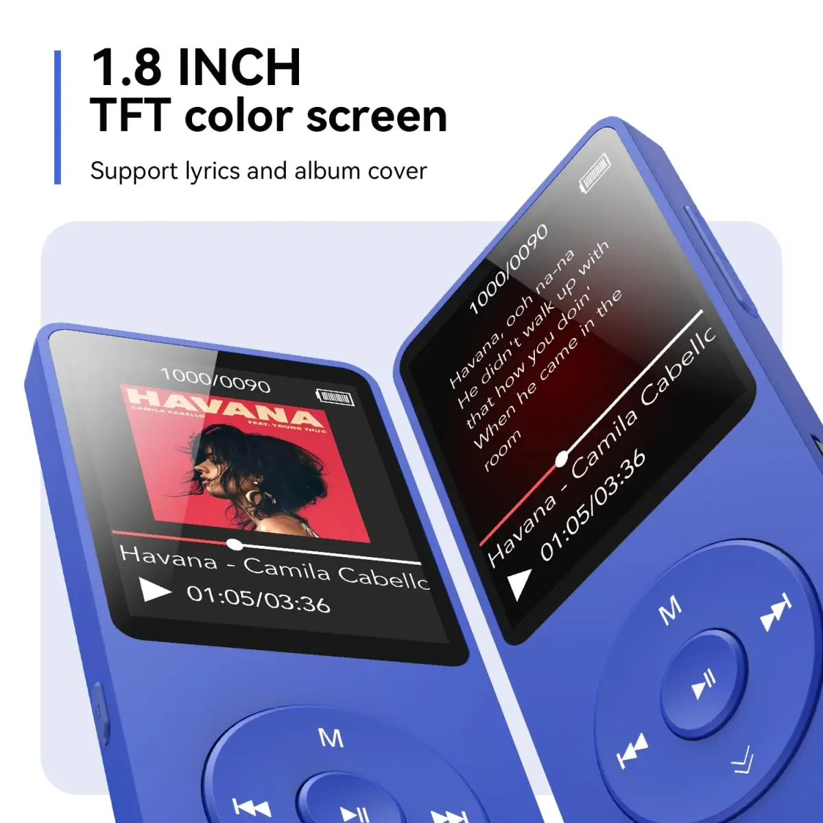 AGPTEK A02 MP3 Player 64GB Blue | Bluetooth 5.3 Portable Music Player with 40-Hour Playback - view 7