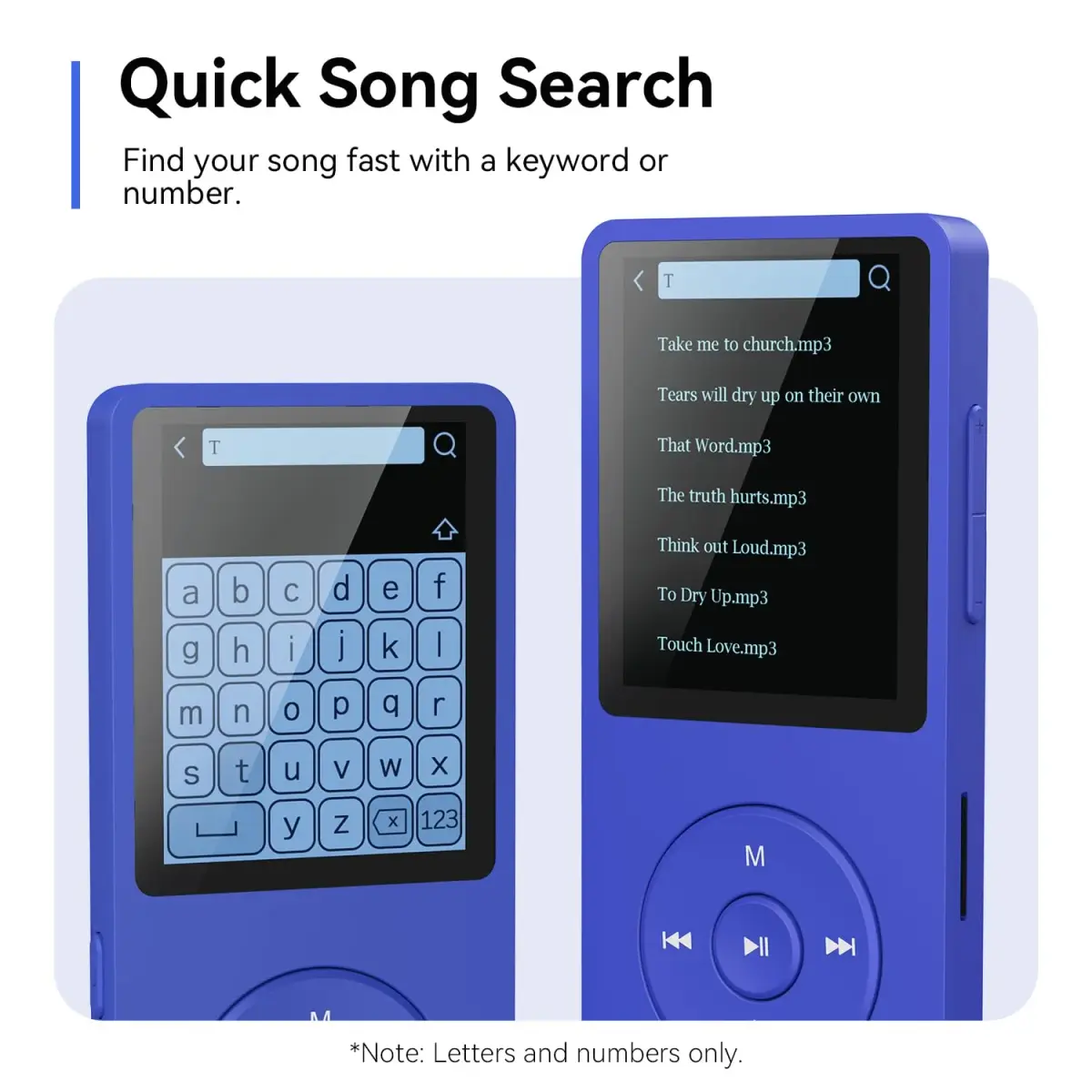 AGPTEK A02 MP3 Player 64GB Blue | Bluetooth 5.3 Portable Music Player with 40-Hour Playback - view 4