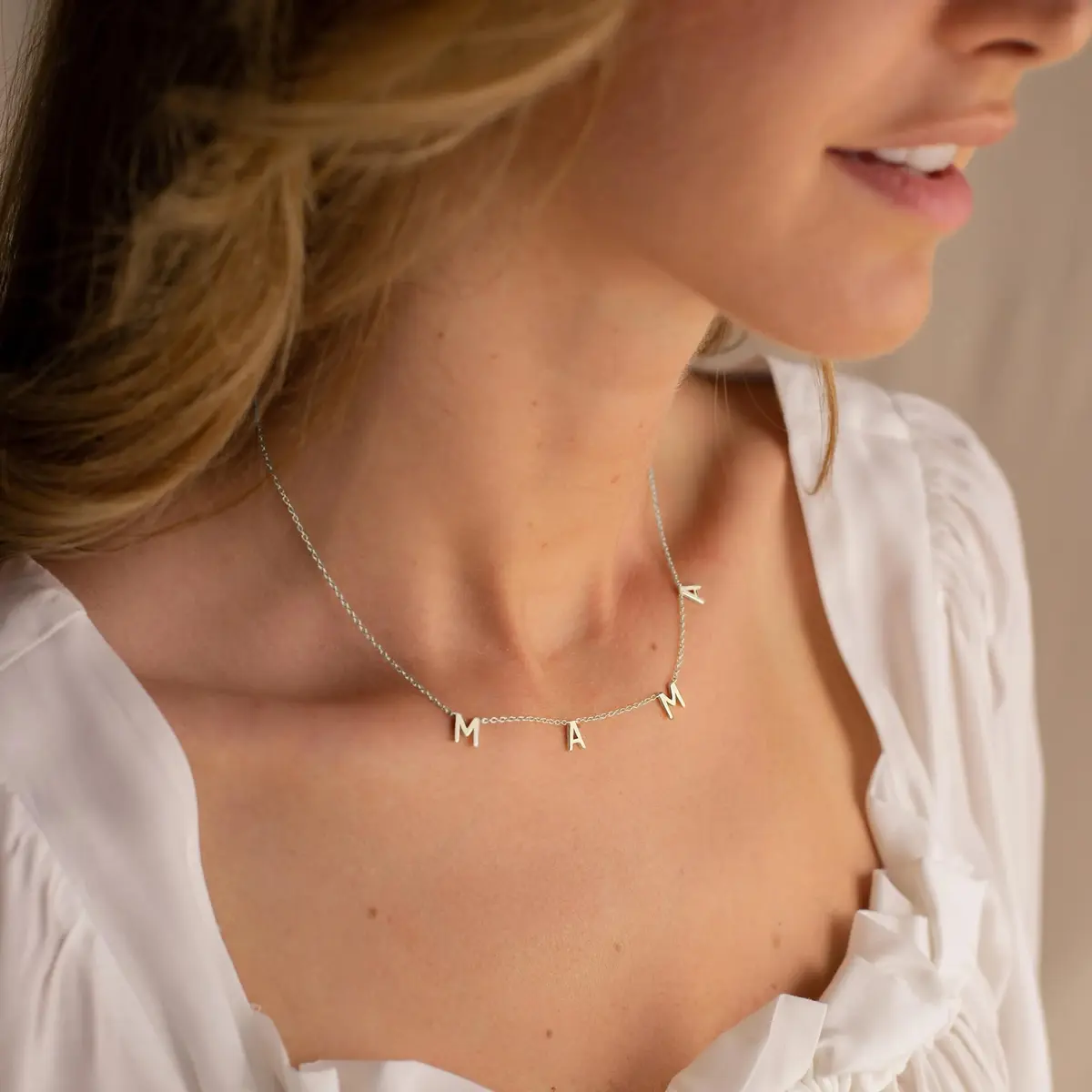 Eaciy Mothers Day Necklace for Women | Mama Pendant in Stainless Steel, 16" + 2" Extender - view 3