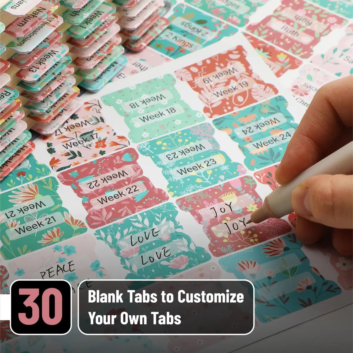 Mr. Pen Bible Tabs Floral Design 120 pcs | Laminated Tabs for Women - view 3