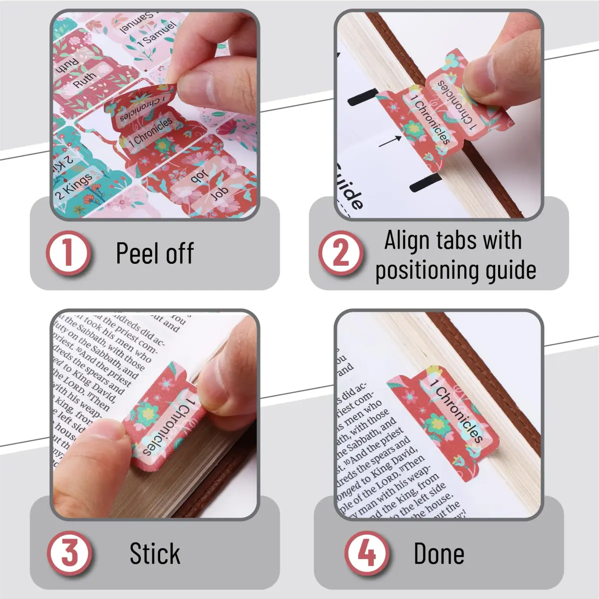 Mr. Pen Bible Tabs Floral Design 120 pcs | Laminated Tabs for Women - view 4