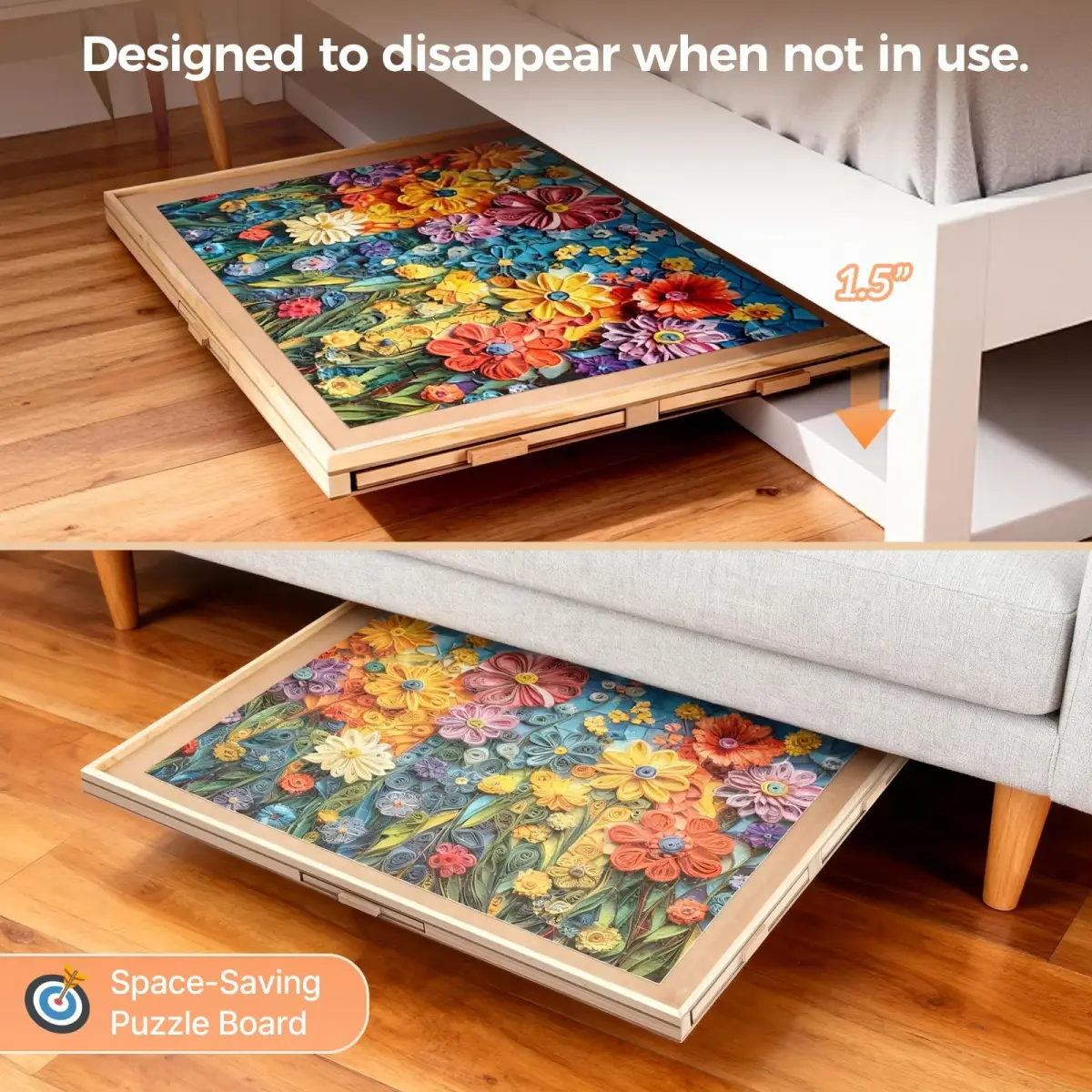 ALL4JIG Rotating Puzzle Board with 6 Drawers & Cover, 5.33 kg (11.75 lb) | Non-Toxic, ASTM-Tested for Adults & Kids - view 5