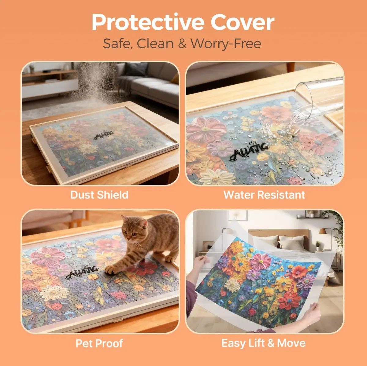 ALL4JIG Rotating Puzzle Board with 6 Drawers & Cover, 5.33 kg (11.75 lb) | Non-Toxic, ASTM-Tested for Adults & Kids - view 4