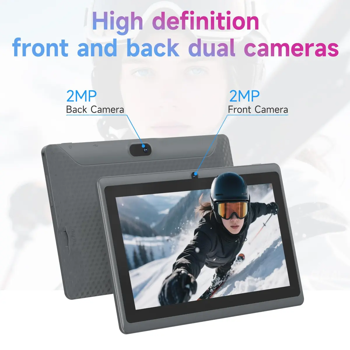 HOTTABLET 7-Inch Android 14 Tablet with Case, 8GB RAM + 32GB Storage, 1024x600 IPS Display, Dual Cameras, Bluetooth 5.0 WiFi Tab (Gray) - view 5