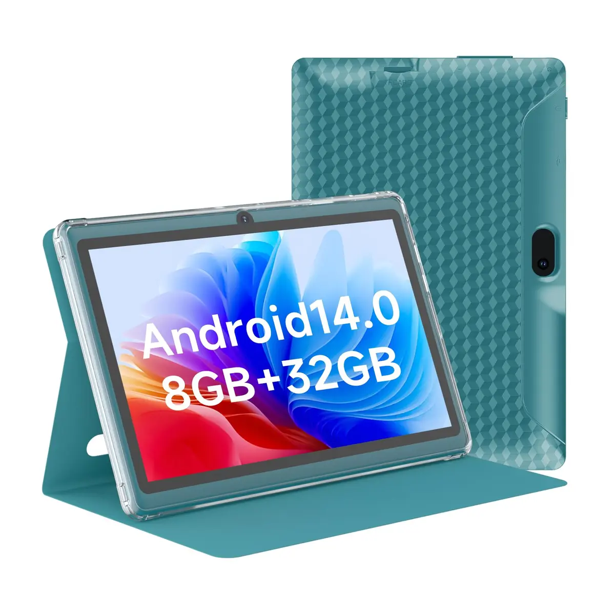 HOTTABLET 7-Inch Android 14 Tablet with Case, 8GB RAM (3+5GB Expand) + 32GB ROM, IPS Screen, Dual Camera, WiFi (Navy) - main product image