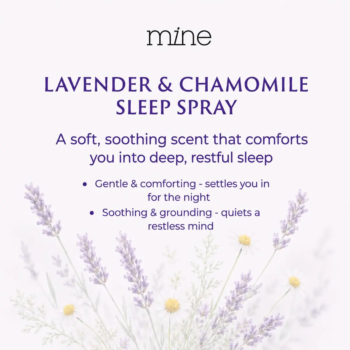 Mine Chamomile & Lavender Sleep Spray 90ml (3.04 fl oz) | Natural Essential Oils for Deep Sleep - view 7