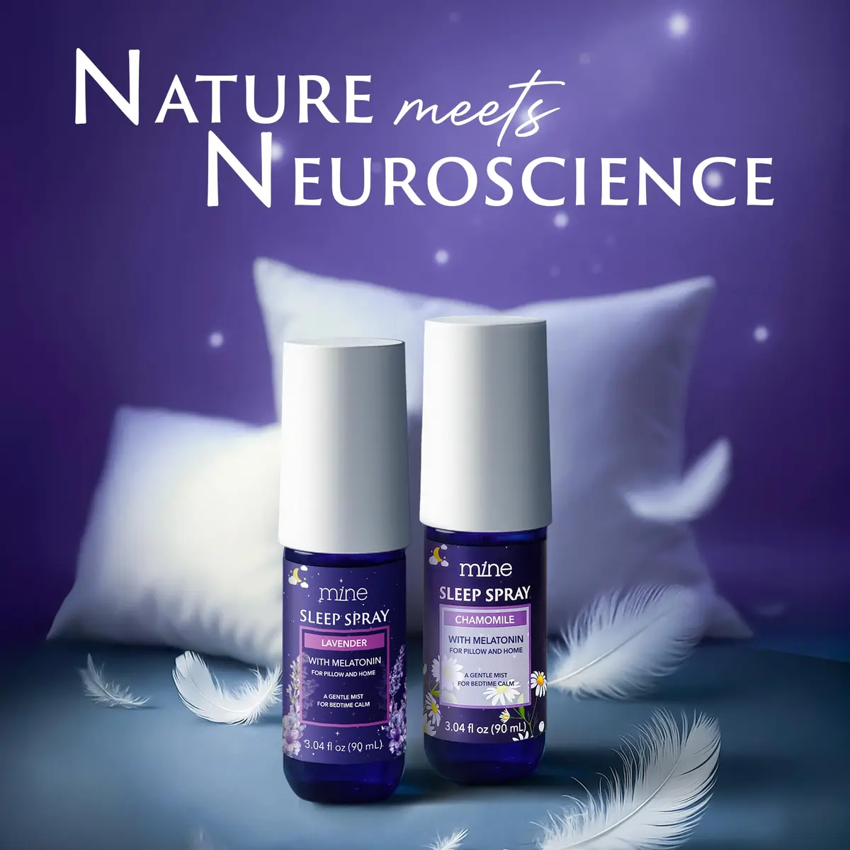 Mine Chamomile & Lavender Sleep Spray 90ml (3.04 fl oz) | Natural Essential Oils for Deep Sleep - view 2