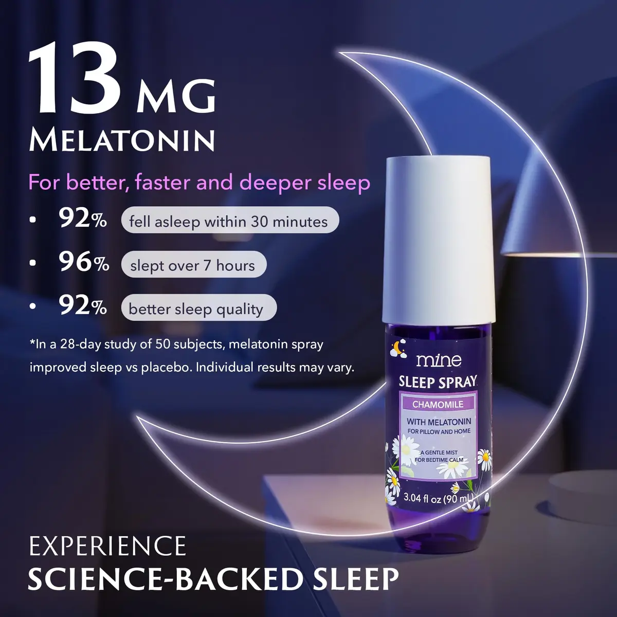 Mine Chamomile & Lavender Sleep Spray 90ml (3.04 fl oz) | Natural Essential Oils for Deep Sleep - view 5