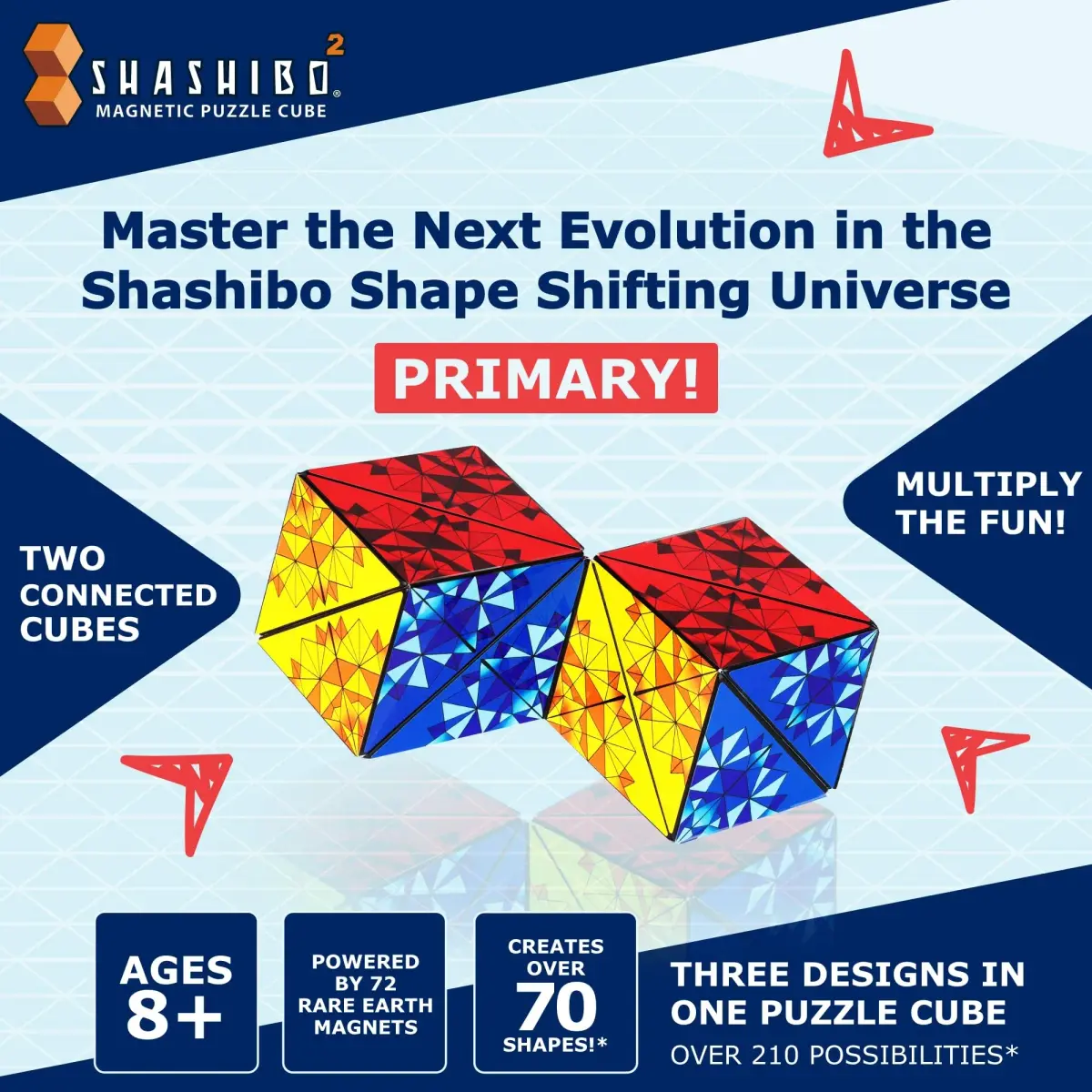Shashibo Sensory Fidget Toy for Adults & Kids, Primary (ICOSA) | Shape Shifting Cube for Stress Relief - view 2