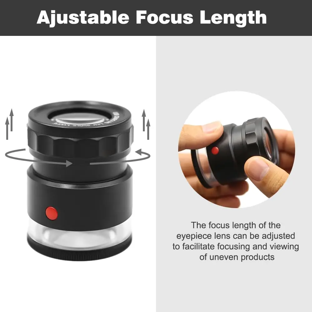 Koparneed 10x Jewelers Loupe Rechargeable with UV & LED Lights | Adjustable Focus for Gemstones & Jewelry Inspection - view 5