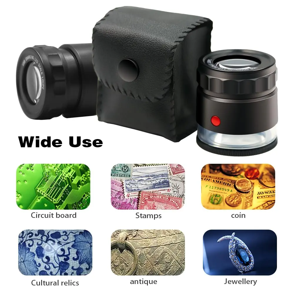 Koparneed 10x Jewelers Loupe Rechargeable with UV & LED Lights | Adjustable Focus for Gemstones & Jewelry Inspection - view 8