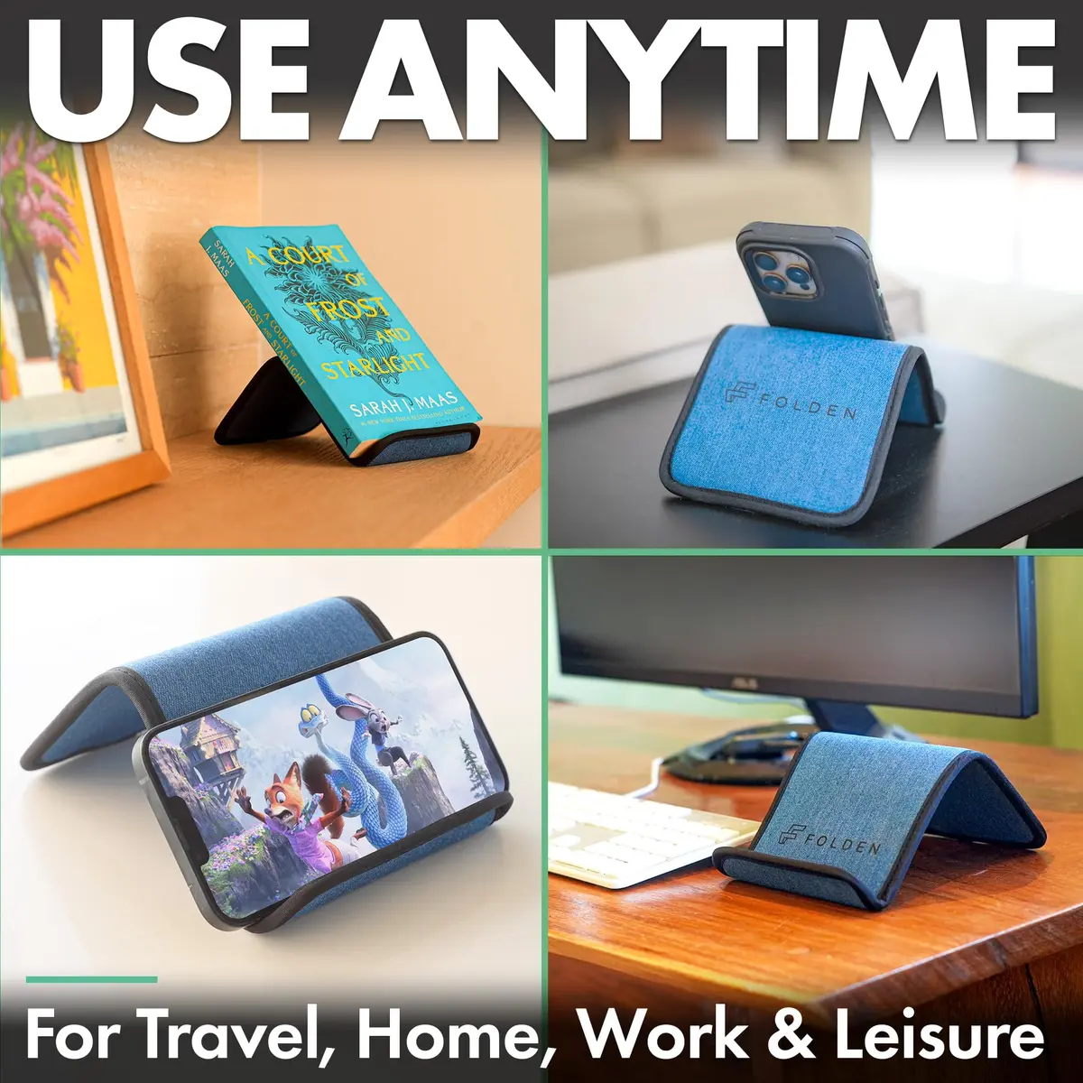 Flight Flap Airplane Phone Holder - Foldable Phone Stand for Plane Travel | Durable Denim, Lightweight & Travel-Friendly (70-120 chars) - view 6