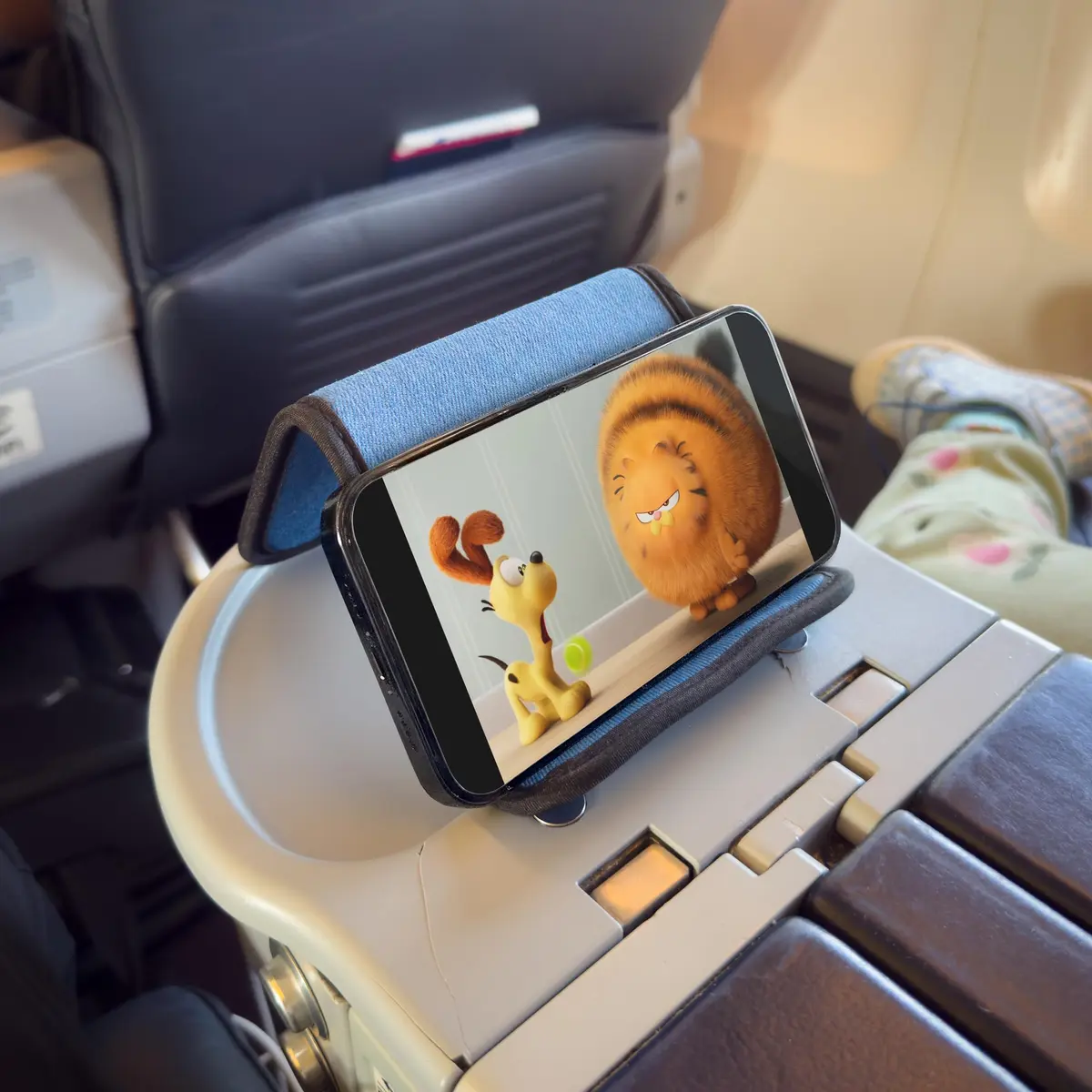 Flight Flap Airplane Phone Holder - Foldable Phone Stand for Plane Travel | Durable Denim, Lightweight & Travel-Friendly (70-120 chars) - view 8