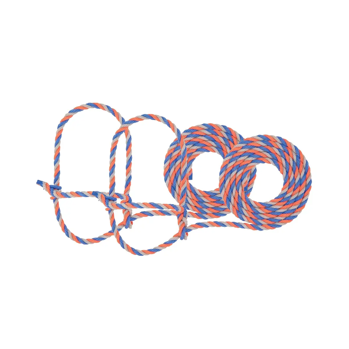Weaver Livestock Braided Poly Rope Cattle Halter, Adjustable, Modern Style Cow Calf Halter, Livestock Handling Equipment for Showing, Blue/Coral/Gray (Pack of 2) - main product image