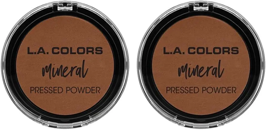 L.A. COLORS Mineral Pressed Powder Ebony 32g (1 oz Pack of 2) | Long-Lasting Matte Finish - main product image