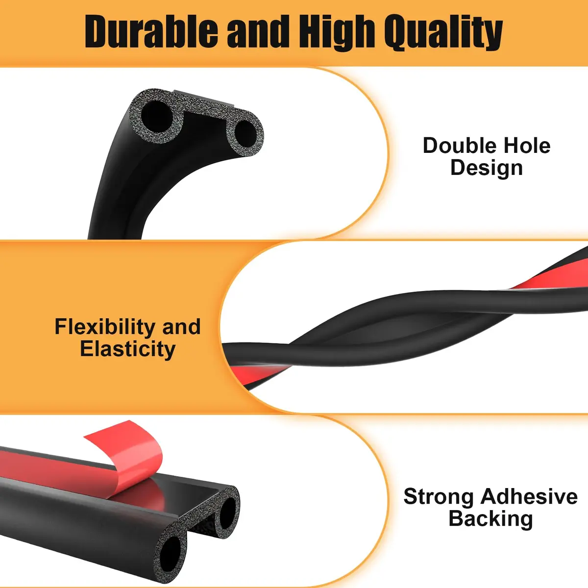 Nayotaa Tonneau Cover Seal Strip - 24.9Ft Truck Tailgate Seal Kit | Rubber Weather Stripping for Pickup Trucks & Camper Shells - view 7